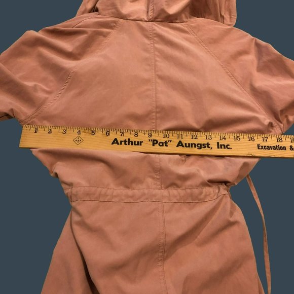 Love Tree Sz M Pink Hooded Wrap Jacket Drawstring Pockets Roll Tab - Picture 6 of 7